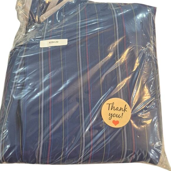 Fabric,Navy Blue Multicolored Stripes Crepe 45" x 4.5 yds - Picture 3 of 4